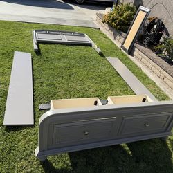 grey bed set size - FULL