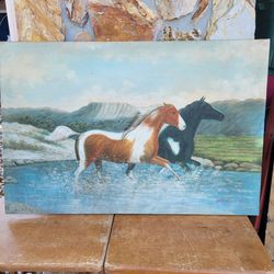 Hand Painted Mirror Picture Art