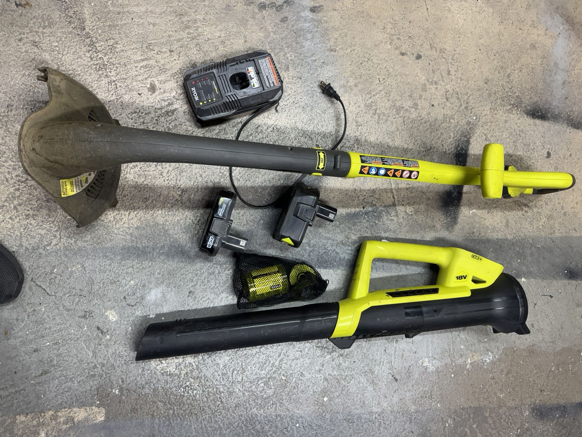 Ryobi Cordless Trimmer And Blower