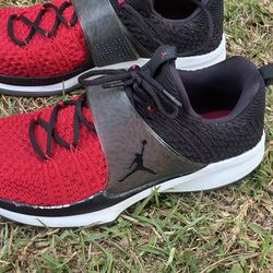 Nike Jordan Trainer 2 Flyknit shoes in red and black. Size 13