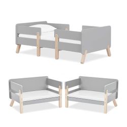 Dream On Me Osko Convertible Toddler Bed - Grey