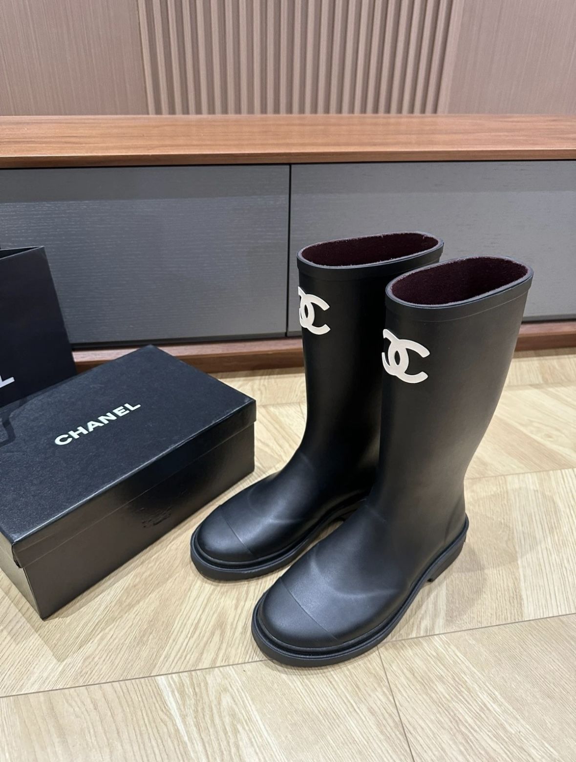 Black Chanel Rain Boots for Sale in Corona, CA - OfferUp