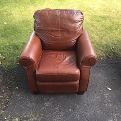 Beautiful Genuine Leather Crate & Barrel Chair