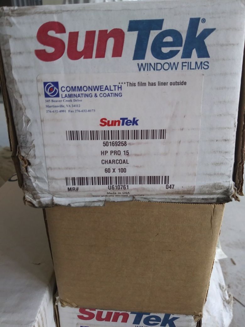 Suntek window film. Charcoal