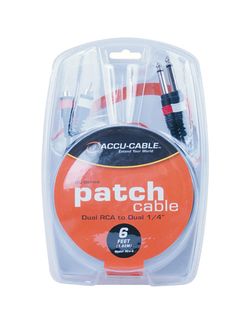 Accu-Cable RC4-6, Dual RCA to Dual RCA 1/4" Cable – 6 Ft