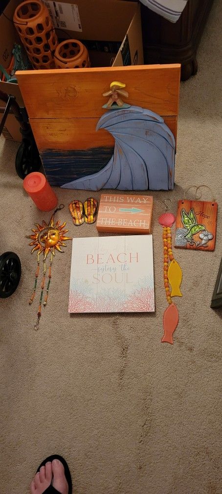 Teal & Coral Decor - Make Me An Offer!