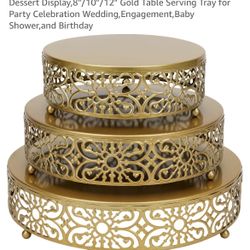 Set of 3 Metal Round Cake Stand for Cupcake and Dessert Display,