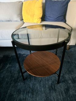 Article 2-Tier Vitri Walnut Side Table