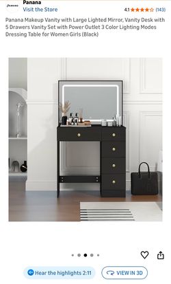 Black Vanity with chair!