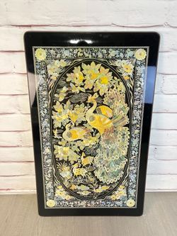 Korean Chinoiserie Low Folding Screenprint Tea Table