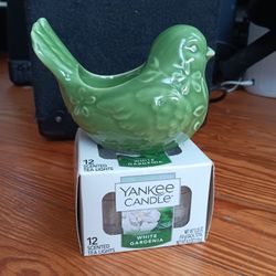 Yankee Candle White Gardenia & Ceramic 🐦Holder