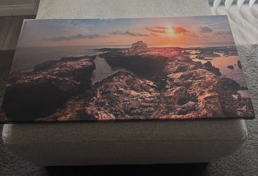 Sunset cliff canvas art