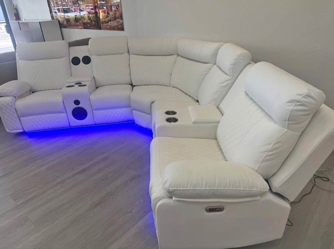POWER RECLINING SOFA WITH LED LIGHTS