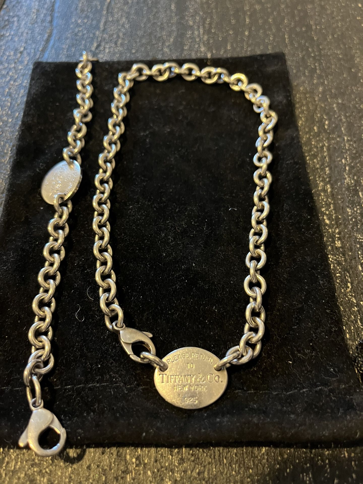 Oval Tag Tiffany & Co Necklace and Bracelet 