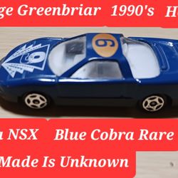 VINTAGE 1990's GREENBRIER RARE BLUE COBRA HONDA ACURA NSX SMALL DIECAST CAR, DATE MADE IS UNKNOWN