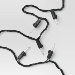 Threahold 100ct LED Indoor Outdoor Miniature String Lights Clear Bulb Black Wire