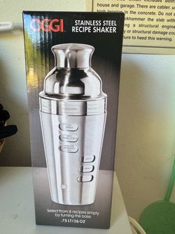 Oggi Stainless Steel Recipe Cocktail Shaker 26 oz