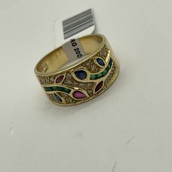 LADIES RING 18KT YELLOW GOLD, .20ctw NATURAL DIAMOND, 7.3 GRAMS. 