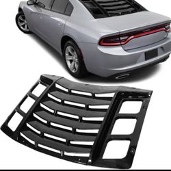 Fits 11-22 Dodge Charger IKON Gloss Black Rear Window Louver Cover Sunshade 3PCS