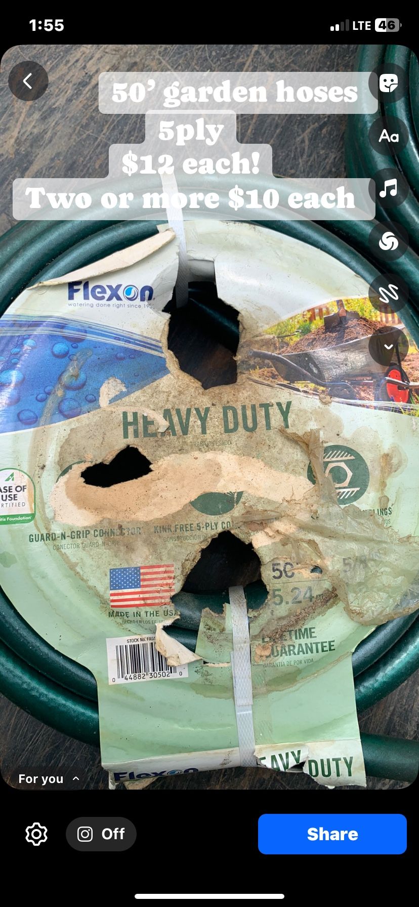 50’ Garden Hoses Brand New