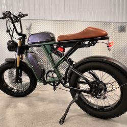 750 Watt Dual Battery Electric Ebike, 26ah Total Amp Batteries (Removable), 80 Mile Distance(short Seat)