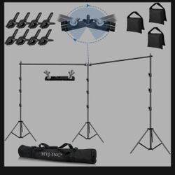 Photo Video Studio 20ft (Wide) x 10ft (Tall) Heavy Duty Adjustable Width & Length Photography Backdrop Stand Background Support System Kit with Spring