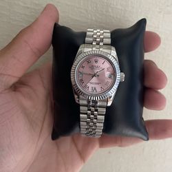 Pink face ladies watch