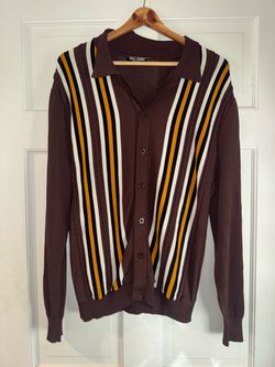 Paul Jones Striped Knit Button-Up Cardigan size men medium