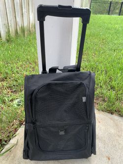 Oxgord Rolling Pet Backpack - Black