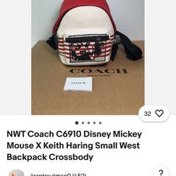 Authentic Coach X Mickey Mouse Bag New