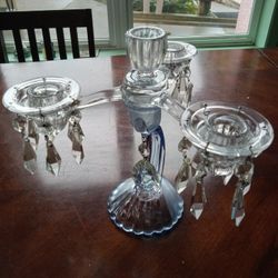 Cambridge Caprice Moonlight Blue Alpine Candlestick 