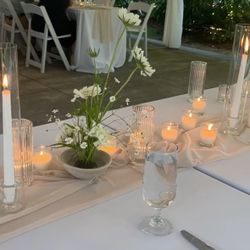 Tall Ribbed Candle Vases