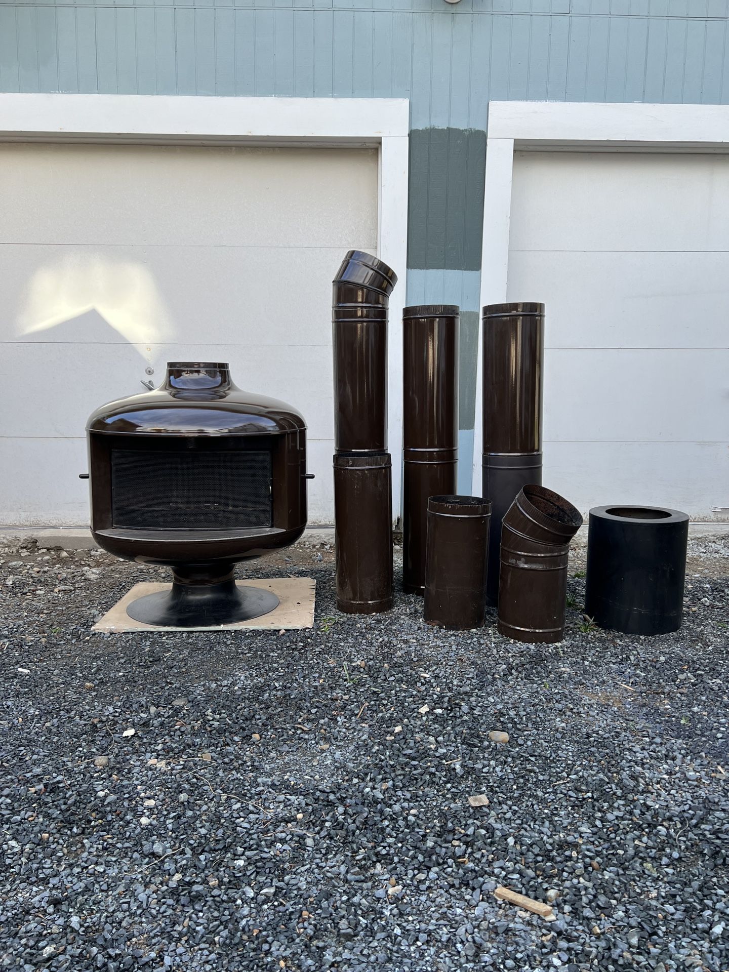 Terra Cotta Porcelain Finish Malm Fire Drum Fireplace