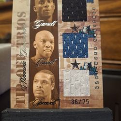 1994 Fleer Authentix Tip Off Trios Numbered 36/75 Game Worn Patch Card