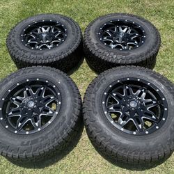 (4) 18” Fuel Wheels 265/70R18 Falken Wildpeak Tires 