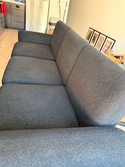 Black Boucle 3-Seat Sofa