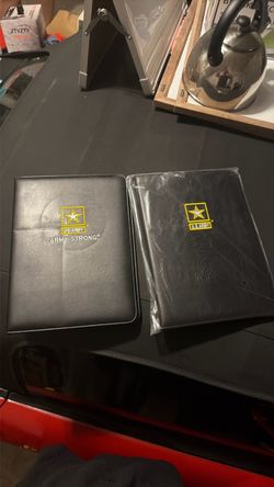 U.S. Army Strong Black Leather Padfolio Set of 2