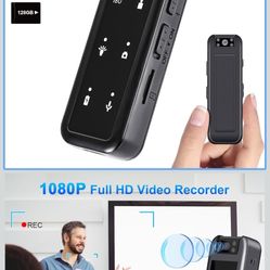1080P HD Mini Body Camera,128GB Mini Video Camera with Audio & Video Recording, IR Night Vision, 5-Hour Battery & 180° Rotating Lens – Small Wearable 