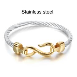 Bangle Stainless Steel 18K Gold Plated Unisex • Inner Diameter 2.5”