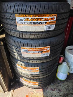 245 45 18 Arroyo Tires Con 50,000 millas de Garantía