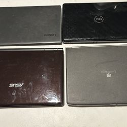 Lot of 4 Laptops for Parts or Repair - Lenovo, Dell, Asus, Gateway