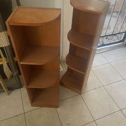 Four Tier Wooden Corner Bookshelf Unit