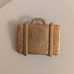 vintage style suitcase brooch Gold NEW Jewelry Gift Rhinestone Pin Travel Agent