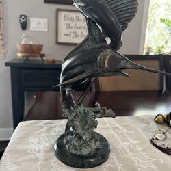 Brass Marlin Sculpture 