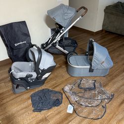 Uppababy Stroller Cruz V2 and Car seat and Bassinet 