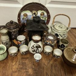 Oriental Chinaware Japan Tea Set Sake Kitchenware Dishes Porcelain Ceramic Fine China