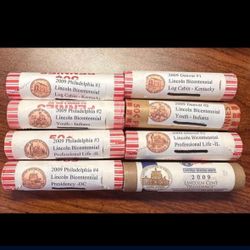 Complete 2009 Lincoln Bicentennial Cents! All UNC, both mints, 8 coins per sale!