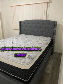 Queen size bed frame and mattress