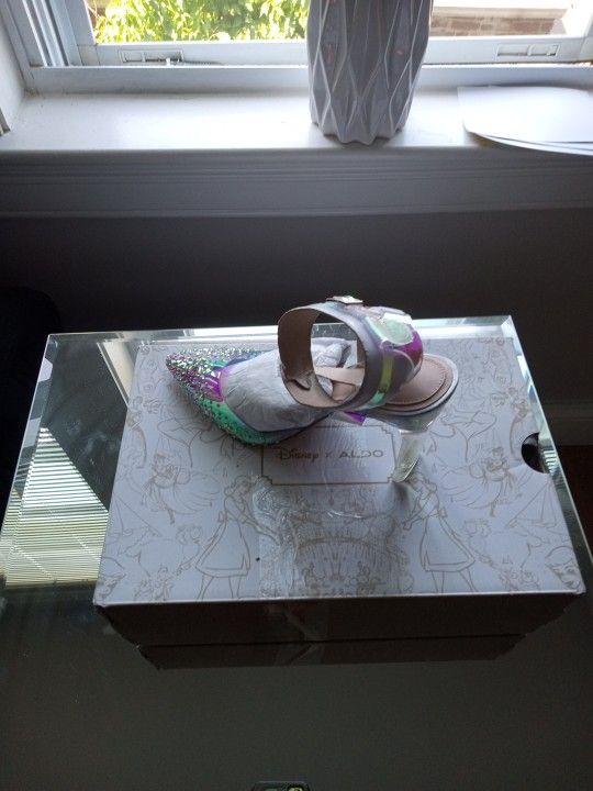 Disney Aldo Brand Glass Slipper Block Clear Heel