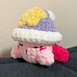 Crochet Sleepy Kirby Plushie